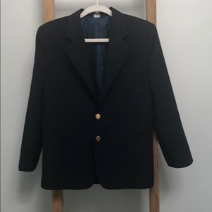 Boys navy 2 button blazer with single back vent